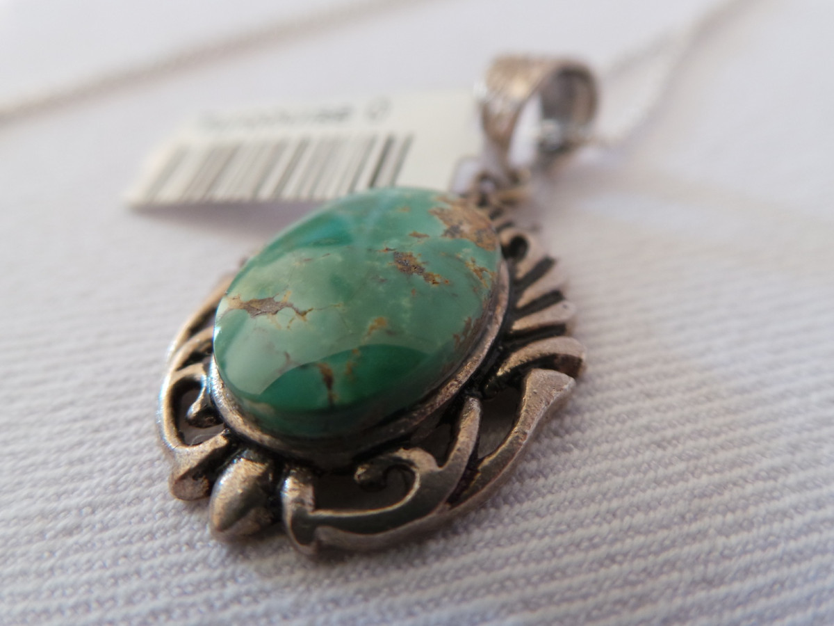 Silver necklace turquoise stone clearance
